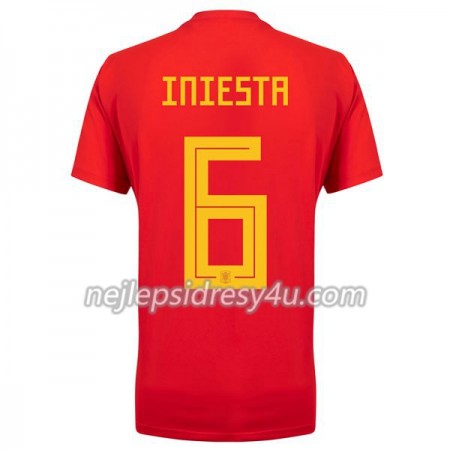 Fotbalový Dres Španělsko A_Iniesta 6 Dámské Domácí MS 2018